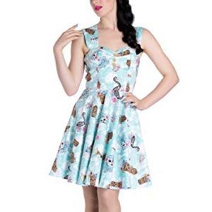 Hell Bunny Tiki Flamingo Dress Small